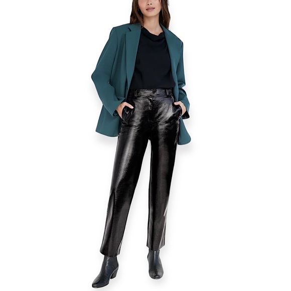 Aritzia Babaton New Command Ultra Glossy Trouser Pants NWT - Picture 3 of 16